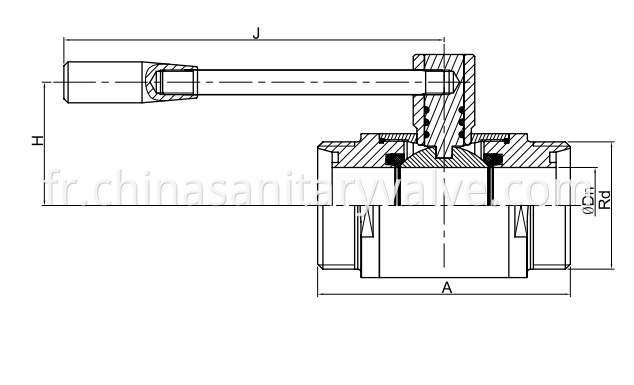 DIN Sanitary Two Way Ball Valve Male End